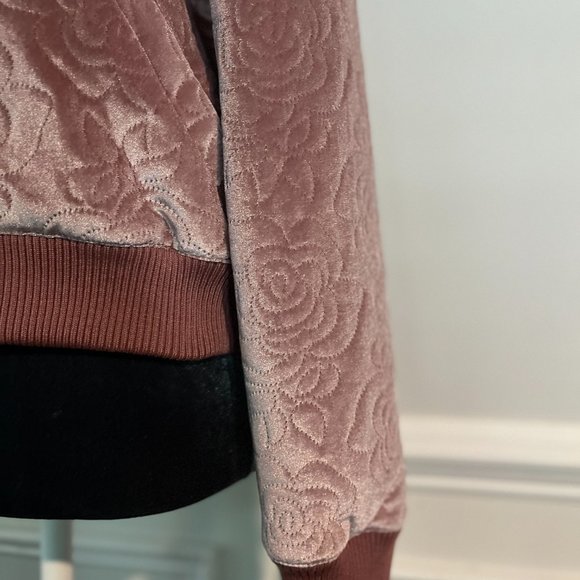 The Fifth Label Velvet Bomber Jacket Pink Roses Size S Women's - Picture 5 of 7